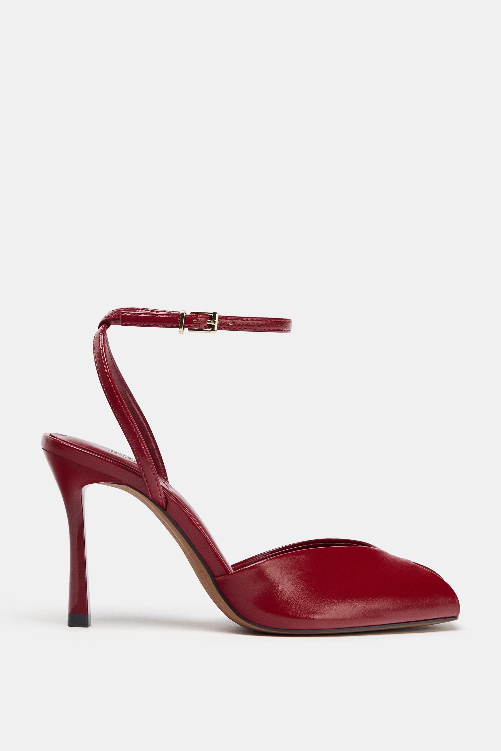 STILETO HEELED ANKLE STRAP SANDALS